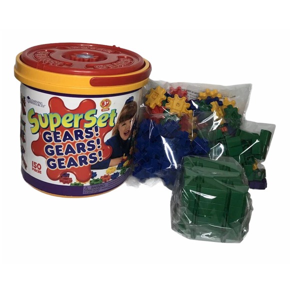 Learning Resources Gears Super Set Building Toy 140 Piece Set #9164 STEM